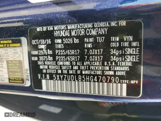 2017 Hyundai Santa Fe Sport Luxury with VIN 5XYZUDLB5HG470790, listed as a Copart auction lot 50760095 with 161,172 mi miles and Salvage Title. Bid and sale history available at carsss.com. Image 13.