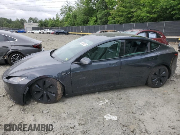 2025 Tesla Model 3 Long Range with VIN 5YJ3E1EAXSF878982, listed as a Copart auction lot 60302315 with 4,312 mi miles and Salvage title. Bid and sale history available at DreamBid. Image 1.