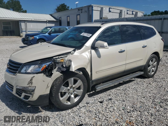 2014 Chevrolet Traverse LTZ z VIN 1GNKRJKD7EJ175097, wystawiony jako Copart lot #56717045 z przebiegiem 113 041 mil mil oraz Szkoda całkowita • Salvage title. Historia ofert i sprzedaży dostępna na DreamBid. Obrazek 1.