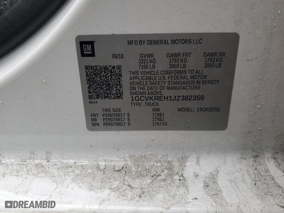 2018 Chevrolet Silverado 1500 LT with VIN 1GCVKREH1JZ382359, listed as a Copart auction lot 85260914 with 111,625 mi miles and Salvage Title. Bid and sale history available at carsss.com. Image 13.