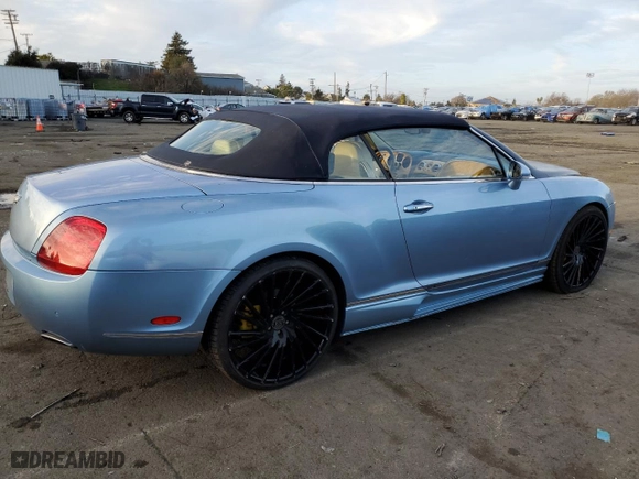 2007 Bentley Continental GT with VIN SCBDR33W27C043503, listed as a Copart auction lot 40090494 with 0 mi miles. Bid and sale history available at carsss.com. Image 3.