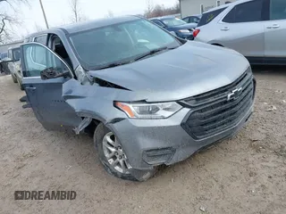 2020 Chevrolet Traverse LS with VIN 1GNERFKW4LJ287655, listed as a IAAI auction lot 41639412 with 59,065 mi miles and . Bid and sale history available at DreamBid. Image 1.