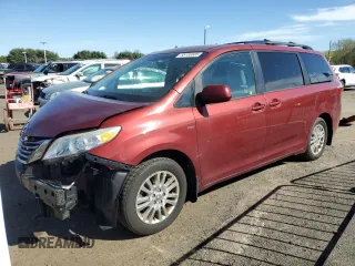 2016 Toyota Sienna LE with VIN 5TDJK3DC5GS132571, listed as a Copart auction lot 55155505 with 143,294 mi miles and Salvage Title. Bid and sale history available at carsss.com. Image 1.