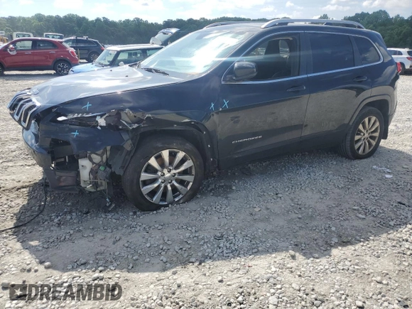 2016 Jeep Cherokee Overland with VIN 1C4PJLJB2GW302605, listed as a Copart auction lot 55143364 with 124,559 mi miles and Salvage title. Bid and sale history available at DreamBid. Image 1.
