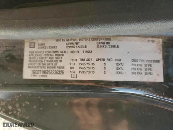 2006 Chevrolet Colorado Work Truck with VIN 1GCDT196268236326, listed as a Copart auction lot 72537674 with 167,622 mi miles and Salvage Title. Bid and sale history available at carsss.com. Image 12.