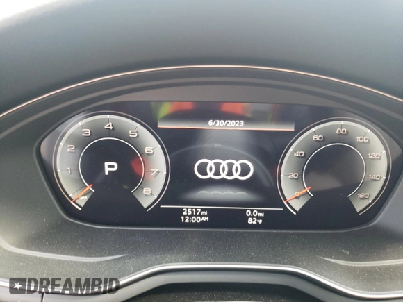 2023 Audi A5 Sportback S line Premium Plus with VIN WAUFACF56PA033193, listed as a Copart auction lot 58097893 with 2,517 mi miles. Bid and sale history available at carsss.com. Image 9.