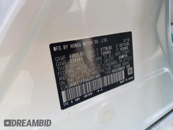2016 Acura RLX Technology z VIN JH4KC1F55GC001581, wystawiony jako Copart lot #51944615 z przebiegiem 106 624 mil mil oraz Szkoda całkowita • Salvage title. Historia ofert i sprzedaży dostępna na DreamBid. Obrazek 12.