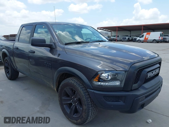2024 Ram 1500 Warlock with VIN 1C6RR6LG6RS142337, listed as a IAAI auction lot 42734480 with 36,410 mi miles and . Bid and sale history available at DreamBid. Image 1.