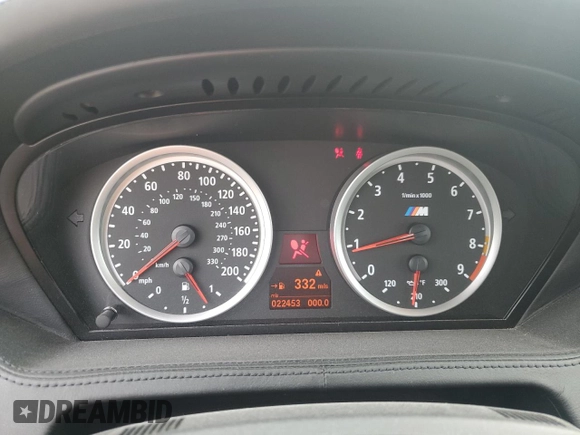 2007 BMW 6 Series M6 z VIN WBSEK93557CY78648, wystawiony jako Copart lot #52179345 z przebiegiem 22 453 mil mil oraz Szkoda całkowita • Salvage title. Historia ofert i sprzedaży dostępna na DreamBid. Obrazek 9.