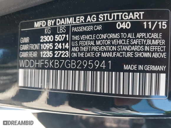 2016 Mercedes-Benz E-Class E 350 Sport with VIN WDDHF5KB7GB295941, listed as a IAAI auction lot 41426400 with 74,898 mi miles. Bid and sale history available at carsss.com. Image 9.