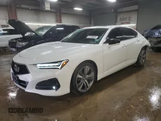 2021 Acura TLX Advance with VIN 19UUB5F60MA000909, listed as a Copart auction lot 51238605 with 86,381 mi miles and Salvage title. Bid and sale history available at DreamBid. Image 1.