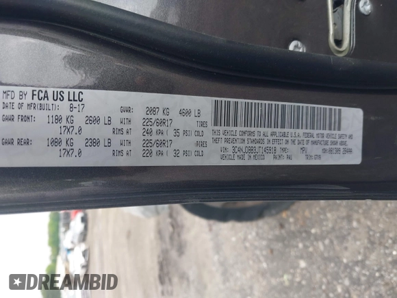 2018 Jeep Compass Altitude with VIN 3C4NJDBB3JT145918, listed as a IAAI auction lot 42206717 with Not Provided miles and . Bid and sale history available at carsss.com. Image 9.