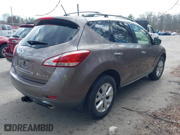 2013 Nissan Murano SV with VIN JN8AZ1MW8DW311181, listed as a IAAI auction lot 41891833 with 162,091 mi miles. Bid and sale history available at carsss.com. Image 4.