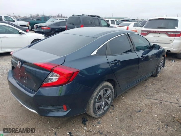 2020 Honda Civic Sedan LX with VIN 19XFC2F62LE025535, listed as a IAAI auction lot 41651661 with 1 mi miles. Bid and sale history available at carsss.com. Image 4.