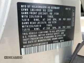 2013 Volkswagen Tiguan SE z VIN WVGBV7AX0DW539618, wystawiony jako Copart lot #71529804 z przebiegiem 148 362 mil mil oraz Szkoda całkowita • Salvage title. Historia ofert i sprzedaży dostępna na DreamBid. Obrazek 14.