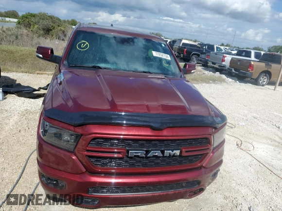 2022 Ram 1500 Big Horn with VIN 1C6SRFFM8NN281204, listed as a Copart auction lot 77252134 with 0 mi miles and Non Repairable. Bid and sale history available at carsss.com. Image 5.