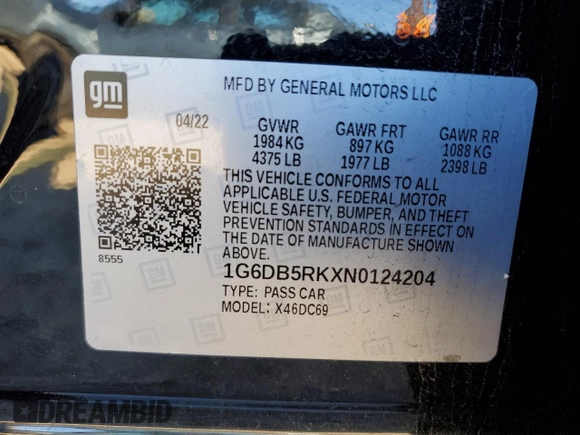 2022 Cadillac CT4 Premium Luxury z VIN 1G6DB5RKXN0124204, wystawiony jako Copart lot #80484414 z przebiegiem 46 004 mil mil oraz Szkoda całkowita • Salvage title. Historia ofert i sprzedaży dostępna na DreamBid. Obrazek 12.