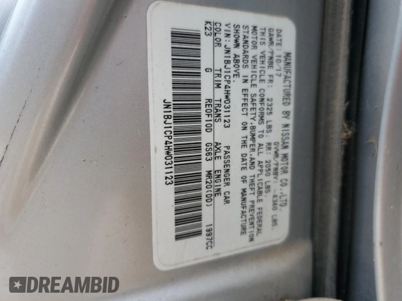 2017 Nissan Rogue SL with VIN JN1BJ1CP4HW031123, listed as a Copart auction lot 51189205 with 44,720 mi miles and Clean title. Bid and sale history available at DreamBid. Image 13.