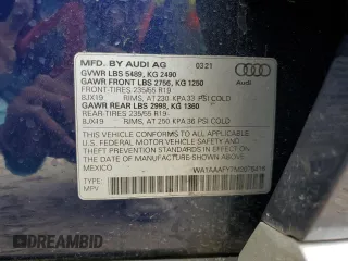 2021 Audi Q5 Premium with VIN WA1AAAFY7M2075416, listed as a Copart auction lot 50895435 with 36,877 mi miles and Salvage Title. Bid and sale history available at carsss.com. Image 13.