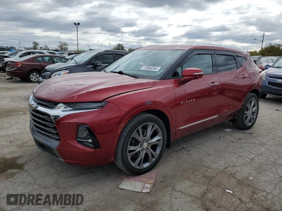 2021 Chevrolet Blazer Premier with VIN 3GNKBLRS0MS541080, listed as a Copart auction lot 75990264 with 33,371 mi miles and Salvage title. Bid and sale history available at DreamBid. Image 1.