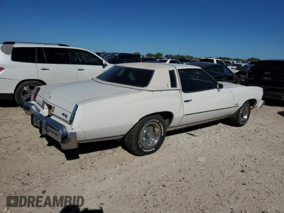 1974 Chevrolet Monte Carlo z VIN 1H57H4R75663, wystawiony jako Copart lot #81492924 z przebiegiem 90 431 mil mil oraz Tytuł czysty. Historia ofert i sprzedaży dostępna na DreamBid. Obrazek 3.
