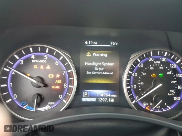 2014 Infiniti Q50 Hybrid Sport with VIN JN1AV7AP2EM690346, listed as a Copart auction lot 79770594 with 114,964 mi miles and Salvage Title. Bid and sale history available at carsss.com. Image 9.