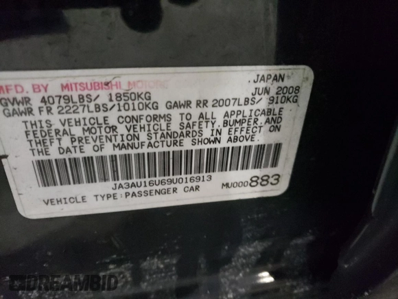 2009 Mitsubishi Lancer DE z VIN JA3AU16U69U016913, wystawiony jako Copart lot #44137125 z przebiegiem 212 554 mil mil oraz Szkoda całkowita • Salvage title. Historia ofert i sprzedaży dostępna na DreamBid. Obrazek 13.