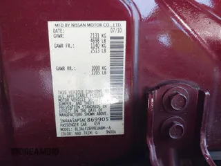 2010 Nissan Maxima SV with VIN 1N4AA5AP5AC869905, listed as a IAAI auction lot 42575918 with 111,181 mi miles and . Bid and sale history available at DreamBid. Image 9.