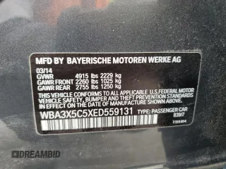 2014 BMW 3 Series 328i Gran Turismo xDrive with VIN WBA3X5C5XED559131, listed as a Copart auction lot 51687465 with Not provided miles and Salvage title. Bid and sale history available at DreamBid. Image 12.
