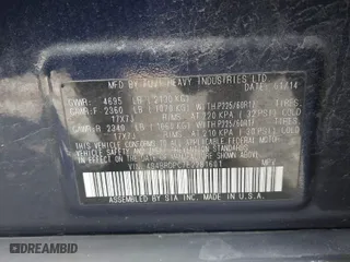 2014 Subaru Outback 3.6R Limited with VIN 4S4BRDPC7E2281601, listed as a IAAI auction lot 41632389 with 99,057 mi miles. Bid and sale history available at carsss.com. Image 9.