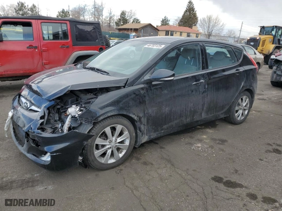 2014 Hyundai Accent SE with VIN KMHCU5AEXEU165364, listed as a Copart auction lot 46703125 with 73,312 mi miles and Salvage Title. Bid and sale history available at carsss.com. Image 1.
