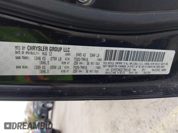 2013 Dodge Journey American Value with VIN 3C4PDCAB2DT502182, listed as a IAAI auction lot 42074092 with 151,997 mi miles and . Bid and sale history available at DreamBid. Image 9.
