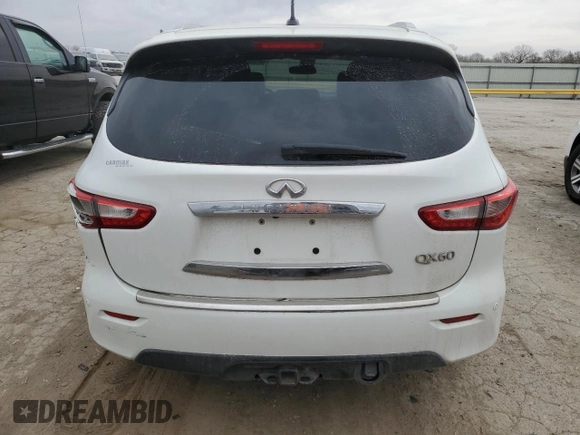 2014 Infiniti QX60 with VIN 5N1AL0MMXEC500130, listed as a Copart auction lot 49145145 with 139,301 mi miles and Salvage title. Bid and sale history available at DreamBid. Image 6.