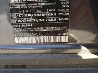2010 Mercedes-Benz GL-Class GL 450 with VIN 4JGBF7BE8AA576855, listed as a Copart auction lot 52934385 with 161,129 mi miles and Salvage Title. Bid and sale history available at carsss.com. Image 13.