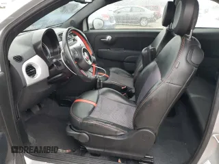 2014 FIAT 500e with VIN 3C3CFFGE0ET266858, listed as a Copart auction lot 43244475 with 33,580 mi miles and Salvage Title. Bid and sale history available at carsss.com. Image 7.