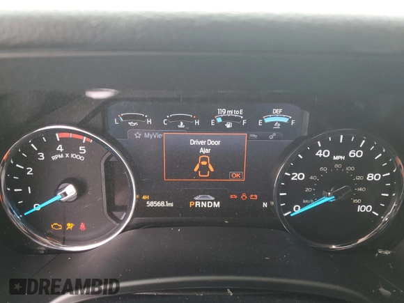 2022 Ford F-350 XL with VIN 1FT8W3BT4NED76141, listed as a Copart auction lot 45808095 with 58,568 mi miles and Salvage title. Bid and sale history available at DreamBid. Image 9.
