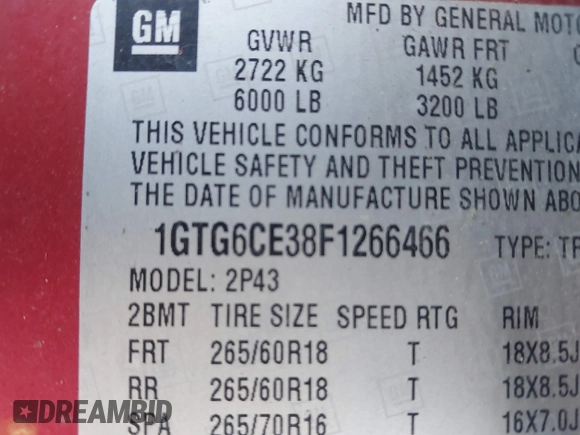 2015 GMC Canyon 4WD SLT z VIN 1GTG6CE38F1266466, wystawiony jako IAAI lot #41822501 z przebiegiem 26 479 mil mil oraz . Historia ofert i sprzedaży dostępna na DreamBid. Obrazek 9.
