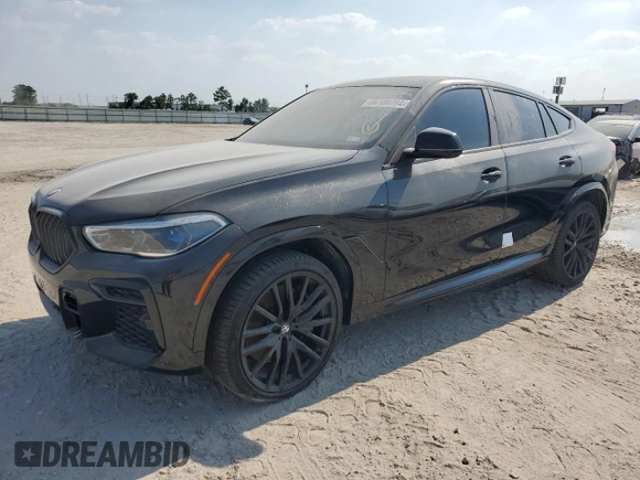 2023 BMW X6 M50i with VIN 5UXCY8C02P9N58629, listed as a Copart auction lot 66108284 with 17,871 mi miles and Salvage Title. Bid and sale history available at carsss.com. Image 1.