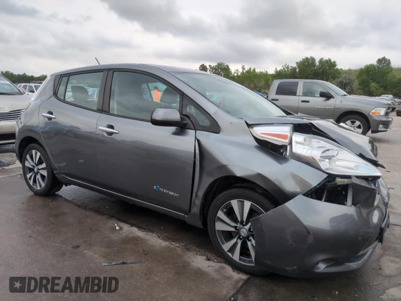 2015 Nissan LEAF S with VIN 1N4AZ0CP3FC327105, listed as a Copart auction lot 61426595 with 71,693 mi miles and Salvage title. Bid and sale history available at DreamBid. Image 4.
