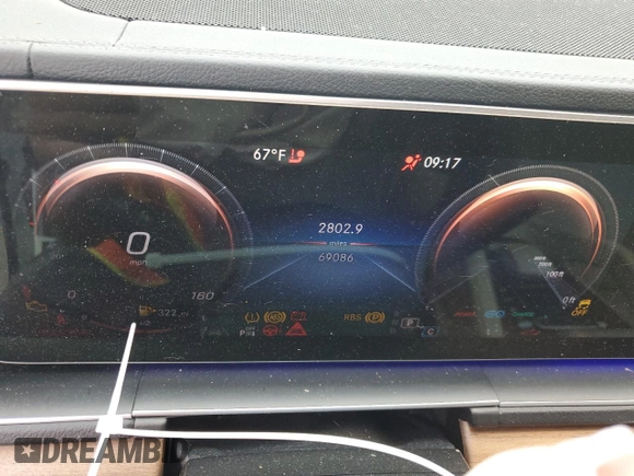 2022 Mercedes-Benz GLS 450 with VIN 4JGFF5KE7NA630075, listed as a Copart auction lot 53531905 with 69,086 mi miles and Salvage title. Bid and sale history available at DreamBid. Image 9.