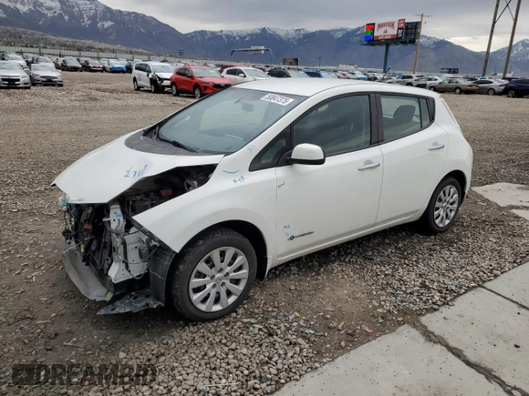 2015 Nissan LEAF S with VIN 1N4AZ0CP9FC314892, listed as a Copart auction lot 50847375 with 108,300 mi miles and Salvage Title. Bid and sale history available at carsss.com. Image 1.