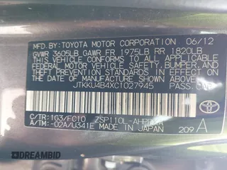 2012 Scion xD with VIN JTKKU4B4XC1027945, listed as a IAAI auction lot 42534786 with 215,651 mi miles and . Bid and sale history available at DreamBid. Image 9.