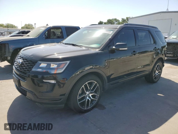 2018 Ford Explorer Sport with VIN 1FM5K8GT3JGB57766, listed as a Copart auction lot 55420595 with 117,350 mi miles and Salvage title. Bid and sale history available at DreamBid. Image 1.