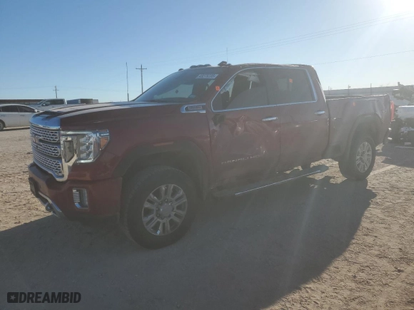 2023 GMC Sierra 2500HD Denali with VIN 1GT49REY6PF181834, listed as a Copart auction lot 43275235 with 31,922 mi miles and Salvage Title. Bid and sale history available at carsss.com. Image 1.