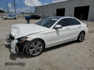 2018 Mercedes-Benz C 300 with VIN WDDWF4JB7JR358666, listed as a Copart auction lot 58942255 with 76,576 mi miles and Salvage title. Bid and sale history available at DreamBid. Image 1.