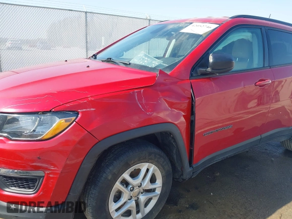 2018 Jeep Compass Sport with VIN 3C4NJCAB3JT255203, listed as a IAAI auction lot 42052746 with 112,451 mi miles and . Bid and sale history available at DreamBid. Image 6.