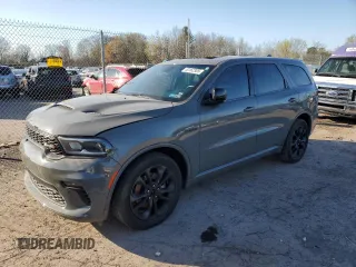 2021 Dodge Durango R/T with VIN 1C4SDJCT5MC558889, listed as a Copart auction lot 52162305 with 34,543 mi miles and Salvage Title. Bid and sale history available at DreamBid. Image 1.
