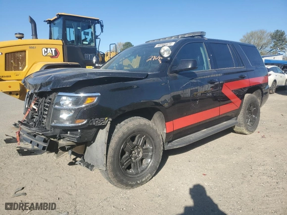 2018 Chevrolet Tahoe Commercial with VIN 1GNSKFEC3JR276928, listed as a Copart auction lot 48980425 with 50,206 mi miles and Salvage Title. Bid and sale history available at carsss.com. Image 1.