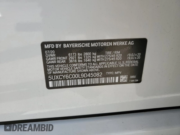 2020 BMW X6 xDrive40i z VIN 5UXCY6C00L9D45082, wystawiony jako Copart lot #52588665 z przebiegiem 40 810 mil mil oraz Szkoda całkowita • Salvage title. Historia ofert i sprzedaży dostępna na DreamBid. Obrazek 13.