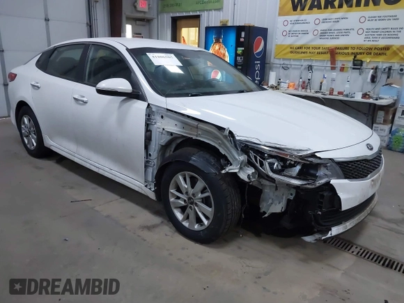 2018 Kia Optima S with VIN 5XXGT4L35JG209737, listed as a IAAI auction lot 41806505 with 98,869 mi miles and . Bid and sale history available at DreamBid. Image 1.